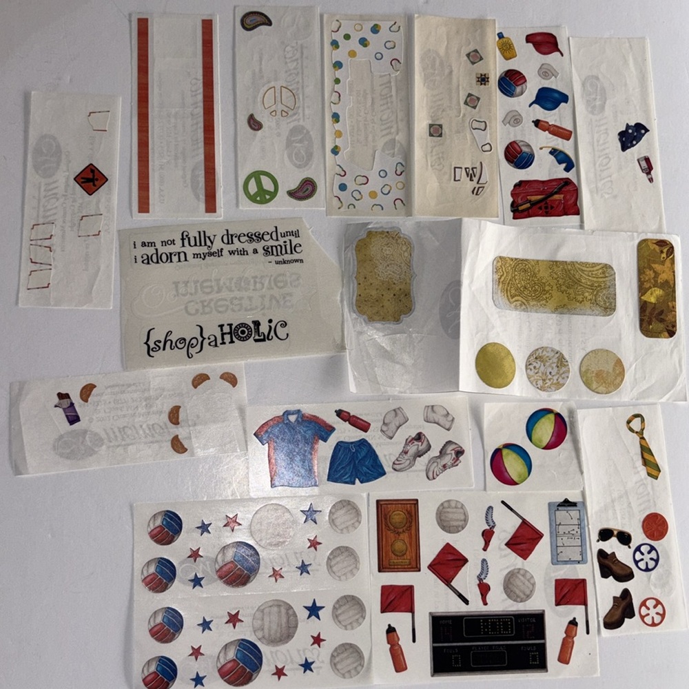 Creative Memories Stickers Vintage Sports Stickers JUNK JOURNAL Stickers